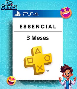 PS PLUS ESSENCIAL - PSN PLUS ESSENCIAL (3 MESES) - PS4 MÍDIA DIGITAL